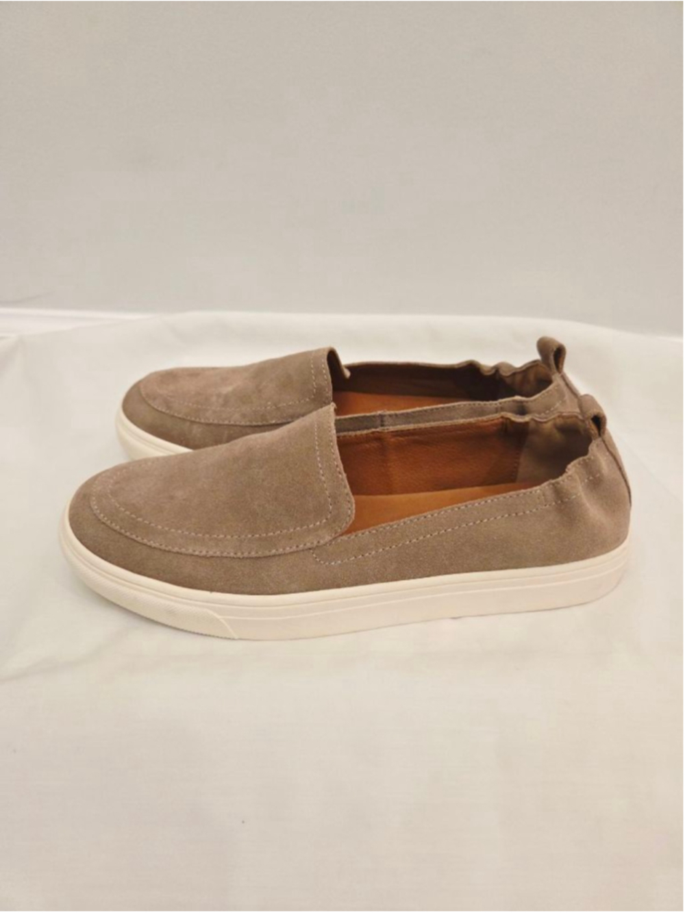 Lucky Brand Taupe Suede Slip-On Loafers Size 9.5